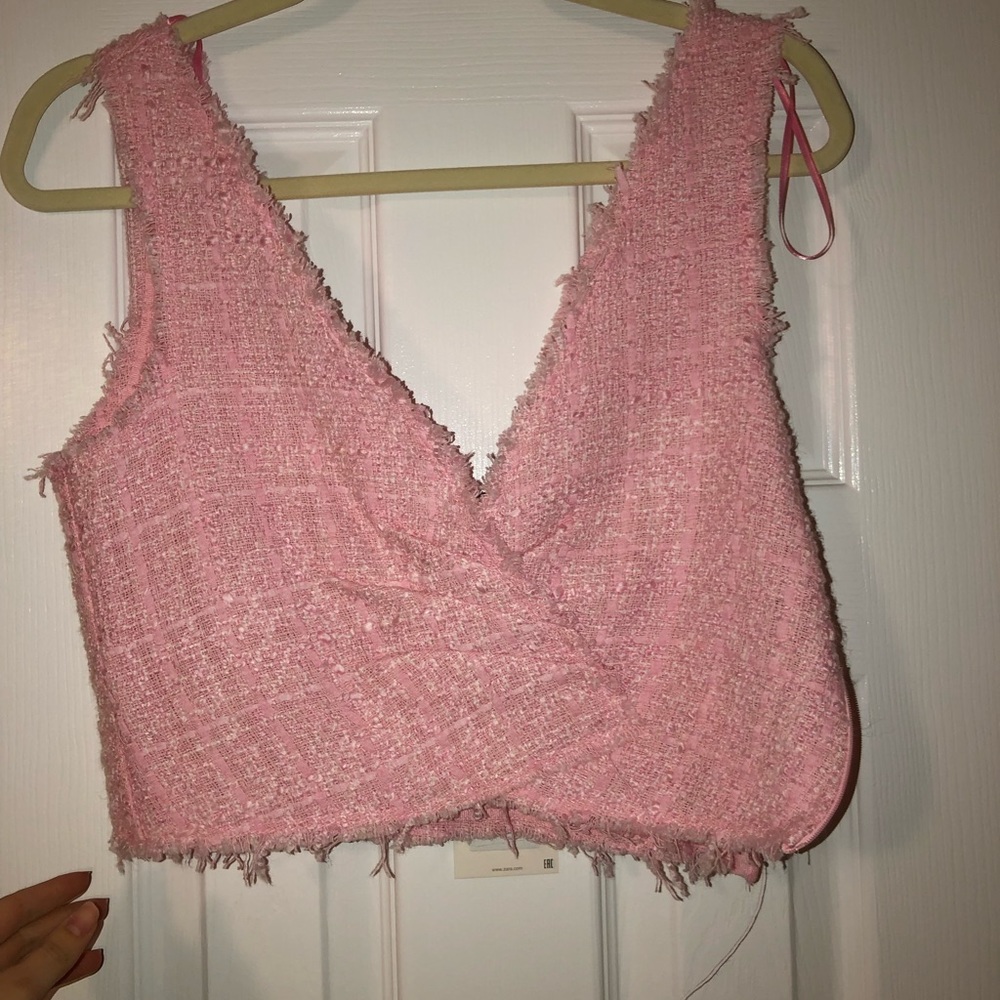 ZARA PINK CROPPED TOP